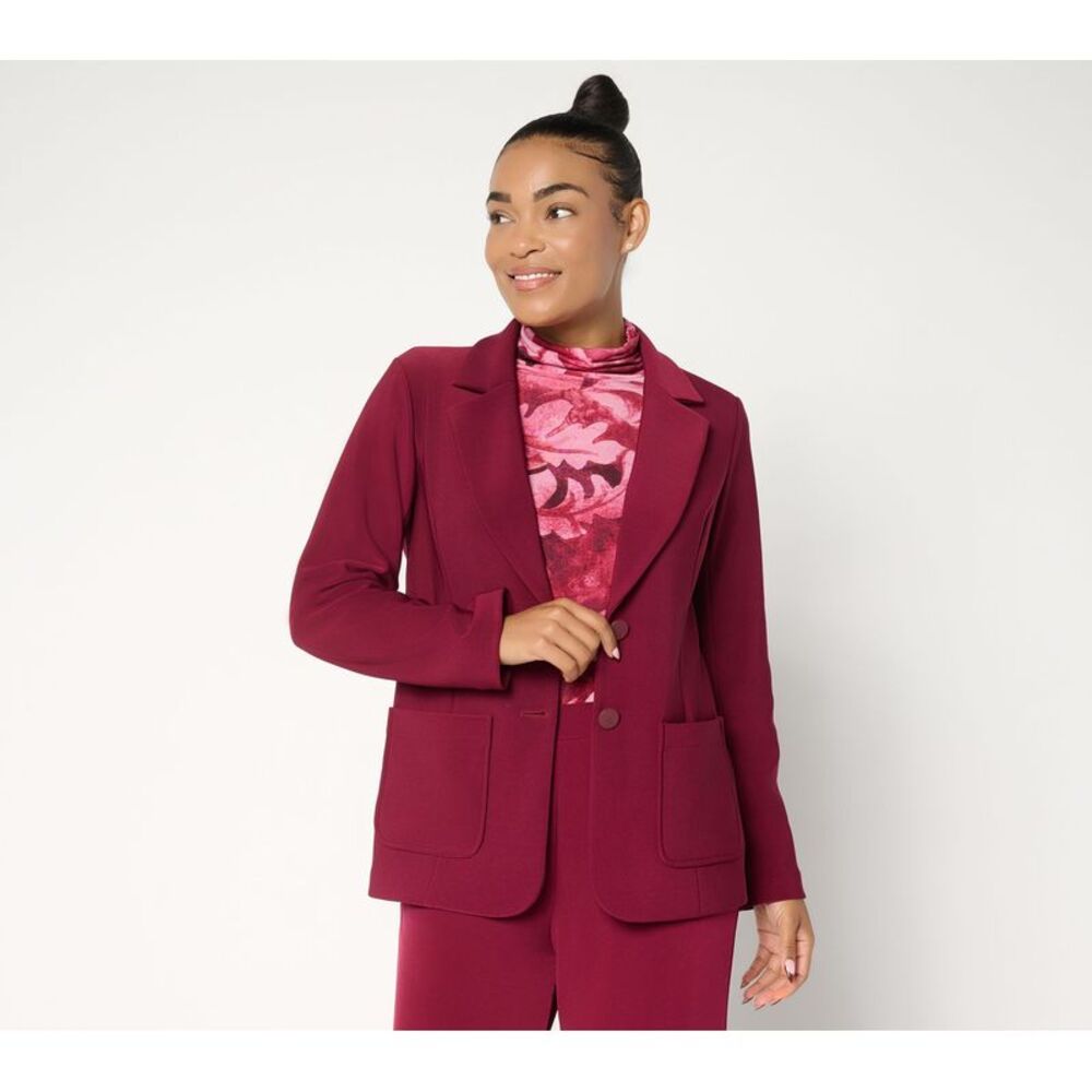 Susan Graver Women's Petite Jacket PXL Brushed Back LK Brown Smooth